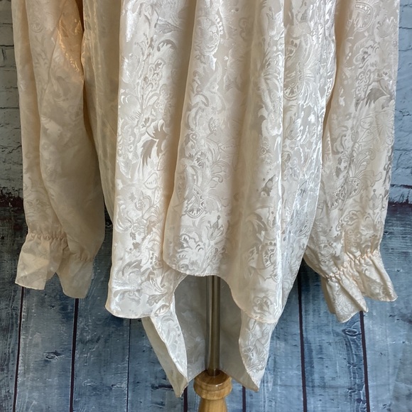 VICTORIA'S SECRET Vintage Gold Label Ivory Babydoll Satin Gown M/L Sexy Ruffles - Picture 4 of 16